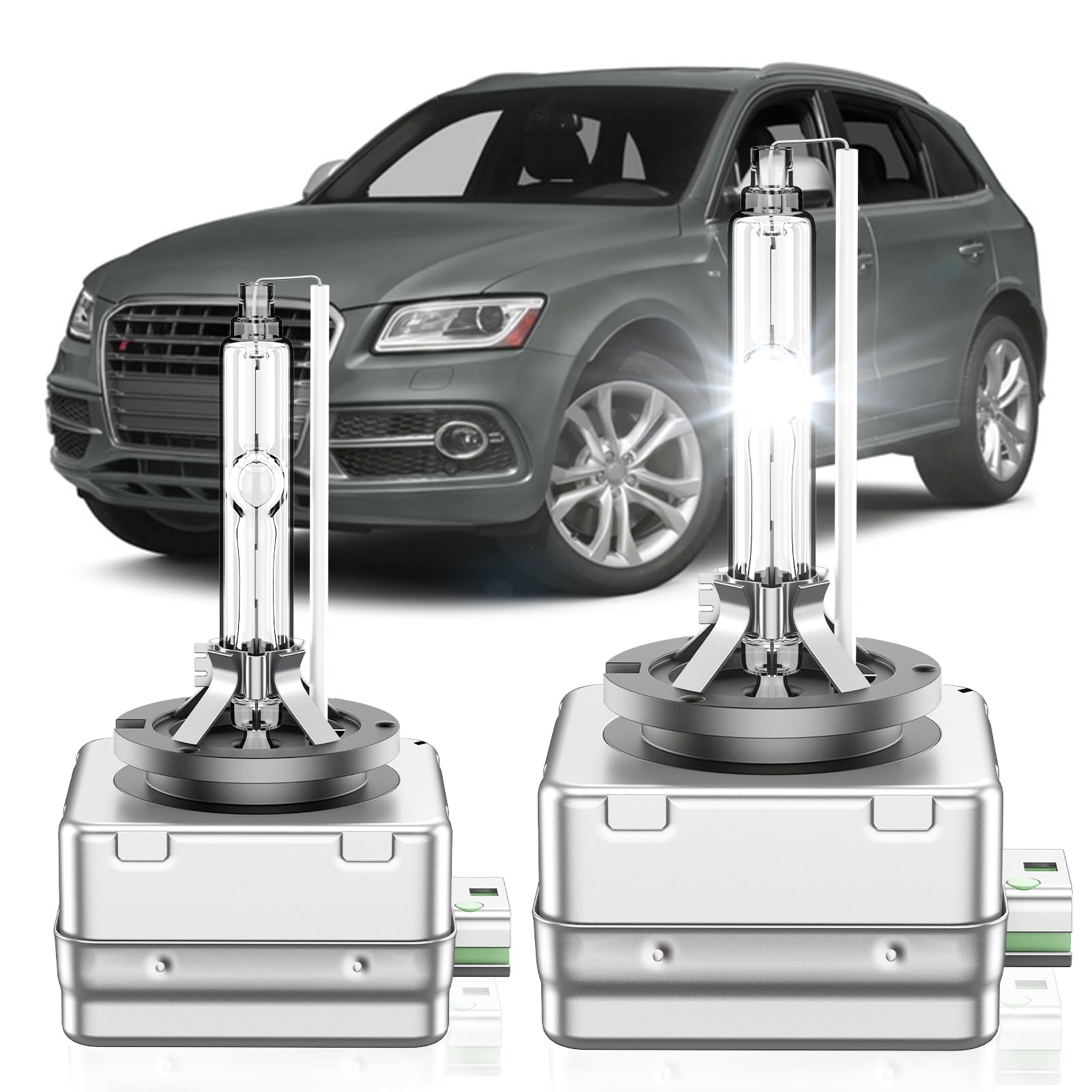 Photo 1 of SENROBO Fit for Audi 2009-2015 A3 A4 A5 A6 S2 S4 S5 Q5 RS5 2012-2015 A7 A8 Q7 Quattro 2014-2017 SQ5 D3S HID Headlight Bulbs, High Low Beam Xenon Light, 6000K Cool White, Plug and Play, Pack of 2