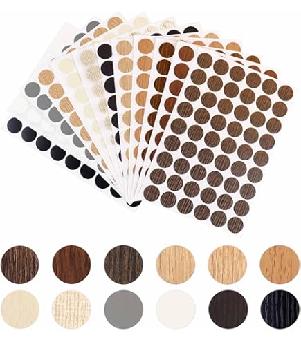 METALLIXITY Calcomanías Para Cubrir Agujeros De Tornillo (0.827 In De Diámetro), 162 Piezas En 3 Hojas, Tapas De Sellado De Clavijas De PVC Impermeables, Para Muebles De Armario, Color Blanco