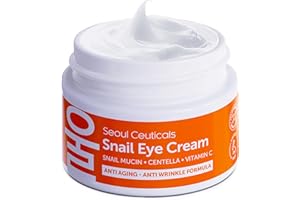 SeoulCeuticals Korean Snail Mucin Eye Cream - 97.5% Snail Filtrate K Beauty Anti Aging Under Eye Anti Wrinkle Eye Treatment Cream 0.5oz