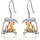 Dangle Earrings 925 Sterling Silver Lotus Flower Earrings for Women Yoga Dangle Earrings Lightweight Dangle Earrings Mother's Day Jewelry