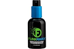 FunkAway Odor Eliminator Spray for Shoes, Clothes and Gear, 3.4 oz., Non-Aerosol; Mini Size for Travel, Ideal for Gym Bag, Purse, Locker or Suitcase
