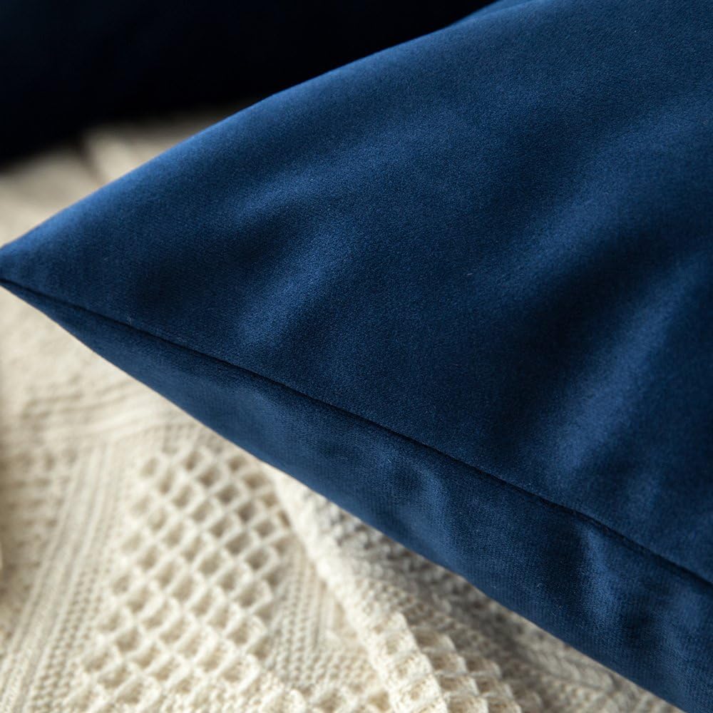 MIULEE Pack of 2, Velvet Soft Solid Decorative Square Throw Pillow Covers Set Cushion Case for Sofa Bedroom Car 18 x 18 Inch 45 x 45 cm: Home & Kitchen