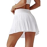 Willit Womens Pleated Tennis Skirts with Shorts Athletic Golf Skorts High Waisted Lightweight Zipper Pockets