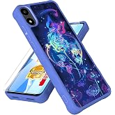 Compatible with Foxx FOXXD A67L Case [with Tempered Glass Screen Protector][Gold Glitter] for AriVoice A67L Phone Case
