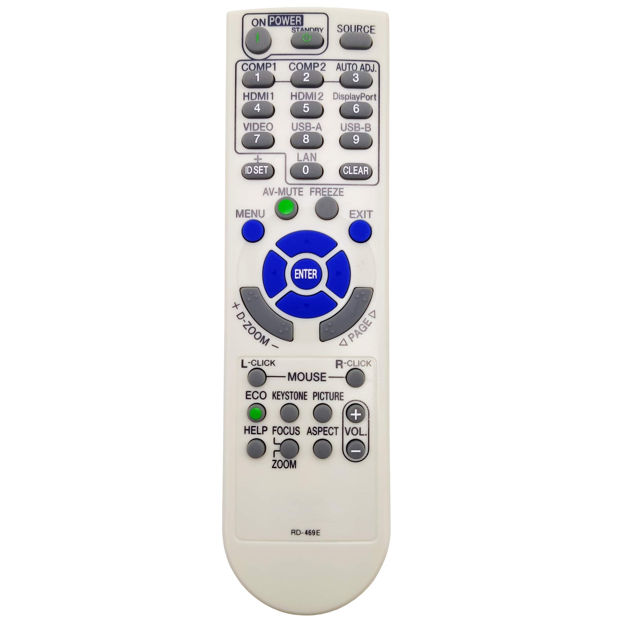 Leankle Remote Controller RD-469E for Projectors NEC NP-M282X M283X M302 M303WS M322 M323 M332XS M333XS M352WS M353WS M362 M363 M402 M403 ME301 ME331 ME361 ME401 U321 UM301 UM351 UM352 UM361 V302 V332