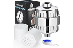 20-Stage Shower Filter-Shower Head Filter for Hard Water, with 3 Replaceable Filter Cartridges, High Output Shower Water Filt