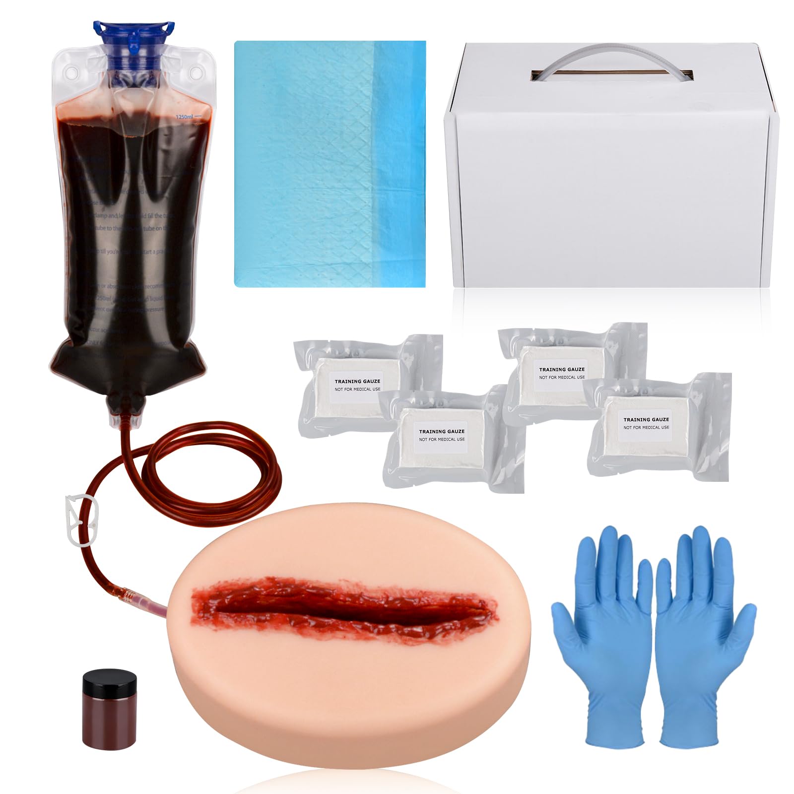 MedEduQuest Laceration Wound Packing Trainer kit, Stop The Bleed Training Kit, Bleed Control Kit for Medical Classes - Carrying Case