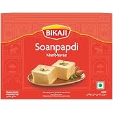 BIKAJI Soan Papdi 17.6 oz, Flaky Indian Sweet with Almonds &amp; Pistachios | Traditional melt-in-mouth mithai made from authentic recipe; ready-to-eat gift box for festivals, holidays &amp; celebrations