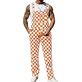 YXLUOKY Overalls for Men Checkered Jumpsuits Stretchy Rompers Work Bibs Coveralls Plaid Overol Para Hombre