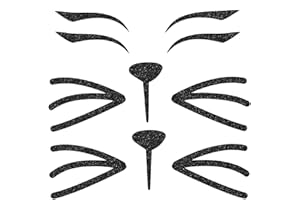 Merroyal Cat Face Jewels, Cat Face Stickers Halloween Costume Accessories for Women and Girls