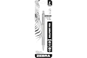 Zebra-Pen-F-701-Retractable-Ballpoint-Pen,-Stainless-Steel-Barrel,-Fine-Point,-0.8mm,-Black-Ink,-1-Pack
