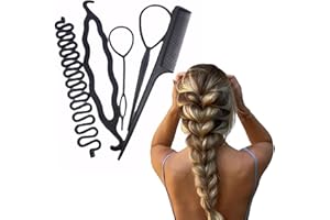 6 Piece Hair Styling Tool Set for Braids Buns Twists Easy Hair Design with Comb Accessories for Home and Travel