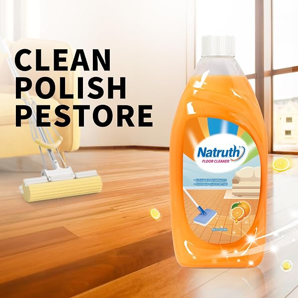 NATRUTH FLOOR CLEANER 500ML DEEP CLEAN STUBBORN DIRT AND GREASE MULTIPURPOSE LIGHT CITRUS FLOOR CLEANER STRIPLESS GLOSSY POLISHING AGENT FOR ALL TYPES OF CERAMIC TILE FLOORING