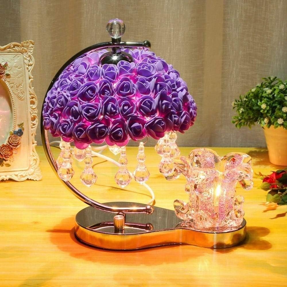 LFK Lámpara de mesa de dormitorio creativa luz cálida romántica cálida