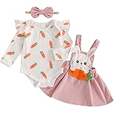 Thorn Tree My 1St 4Th of July Skirts Set Ruffle Shoulder Romper Suspenders Skirts Bow Headband Summer Outfits