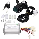 Niiyen Electric Motor Speed Controller and Throttle for Electric Bike 24V 1000W Motor Brush Controller Thumb Throttle Set Electric Bike Bicycle Scooter Accessories
