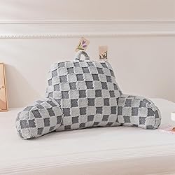 Aimuan Reading Pillow Checkered Bed Rest Wedge