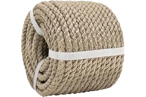 SINYLOO Brown Polyester Rope 3/8 Inch x 100 Feet, Thick Heavy Duty Rope for Pulling Camping Pinata Hanging Swing Railing, Strong Outdoor Rope, Twisted Polypropylene Rope