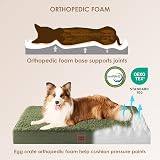 EHEYCIGA Orthopedic Dog Bed Medium 76x51x9cm Removable Cover Dark Green view 3