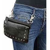 Milwaukee Leather MP8855 Women's Black Leather 'Studded' Hip Belt Bag - One Size