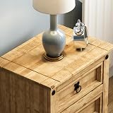Vida Designs 3 Drawer Bedside Chest Distressed Waxed Pine Table 60cm H view 6