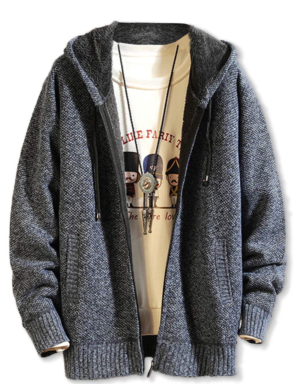 [スロウライド] メンズ 男性 男 男の子 男子 男児 紳士 ボーイズ 学生 高校生 中学生 小学生 大人 子供 子ども キッズ ジュニア カーディガン パーカー トレーナー セーター せーたー アウター ジャンパー ジャンバー ガウン ブルゾン 長袖 ニット 厚手 防寒 裏起毛 ゆったり 大きい 大きめ 大きな おおきい サイズ ルームウェア アウトドア 秋春 冬 冬服 韓国 灰色 グレー 2L商品画像