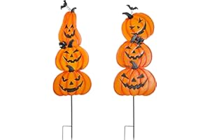 Ridota 2 Pack Halloween Yard Decoration Stakes, Trick or Treat Happy Halloween Yard Signs for Halloween Outdoor Decor