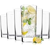 OUWO Highball Glasses Set of 6, 13oz Tall Drinking Glasses, Water Glass for Kitchen, Tom Collins Glasses, Mojito Glass Cups, Cocktail Glasses for Bar Glassware