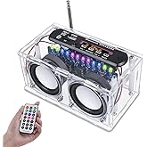 BANRIA DIY Bluetooth-Compatible Speaker Kit,Recording Function FM Radio Soldering Practice Kit with LED Spectrum,TF/AUX/Bluetooth/USB Support,Remote Control Soldering Project for Indoor/Outdoor Use