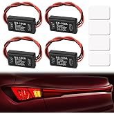ecocstm 4 PCS GS-100A Brake Strobe Light Flasher Module, Strobe Module | 12V-24V Brake Light Tail Stop Strobe Module, LED Flash Module Flash Strobe Controller for Motorcycles Cars Trucks Brake Light