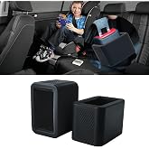 2 Pack Silicone Seat Belt Buckle Holder, Seat Belt Buckle Booster for Kids, Durable Silicone Material, Easy Access to The Buckles of Rear Seats, Car Accessories, Suitable for Most Car Models (Black)