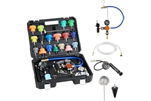 VEVOR Coolant Pressure Tester Kit, 47Pcs Radiator Vacuum Refill Kit with 3 Metal Adapters, Universal Fit, Automotive Cooling 