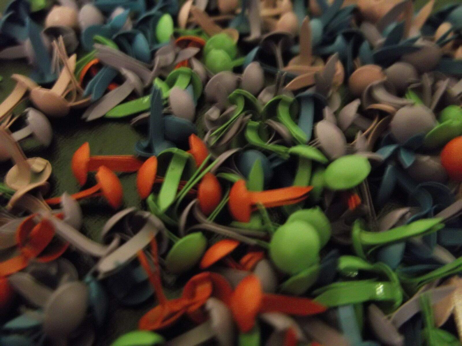 500 x Mixed (Multicolour) Pastel Round 9mm x 5mm Brads (Bradlets) for Cardmaking, Scrapbooking Art Crafts, Jewellery Making