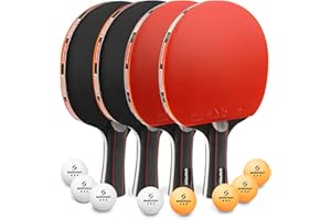 Sportout Ping Pong Paddles Sets-Portable Table Tennis Paddle with Balls, Storage Case Premium Table Tennis Racket for Indoor & Outdoor Games