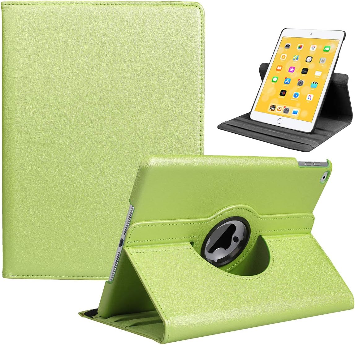 LRCXL iPad 9.7 2018/2017, iPad Air 2, iPad Air Case - Rotating Stand Protective Cover with Auto Sleep Wake for Apple New iPad 9.7 inch (6th Gen, 5th Gen) / iPad Air 2013 Model (Pale Green)