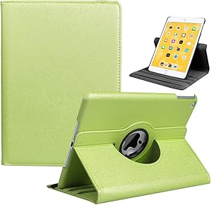 LRCXL iPad 9.7 2018/2017, iPad Air 2, iPad Air Case - Rotating Stand Protective Cover with Auto Sleep Wake for Apple New iPad 9.7 inch (6th Gen, 5th Gen) / iPad Air 2013 Model (Pale Green)