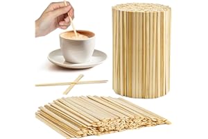 500 Pcs Coffee Stirrers Stir Sticks - 5.5 Inch x 0.2 Inch Disposable Drink Mixers Bamboo for Coffee, Tea, Beverages, Natural 