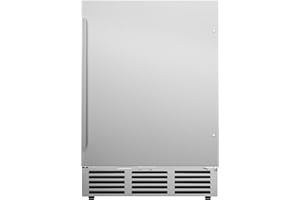 Icyglee 24 Inch Beverage Refrigerator, 180 Cans Undercounter Beverage Fridge with Stainless Steel for Home and Patio Use, Outdoor Refrigerator for Soda, Beer, Wine