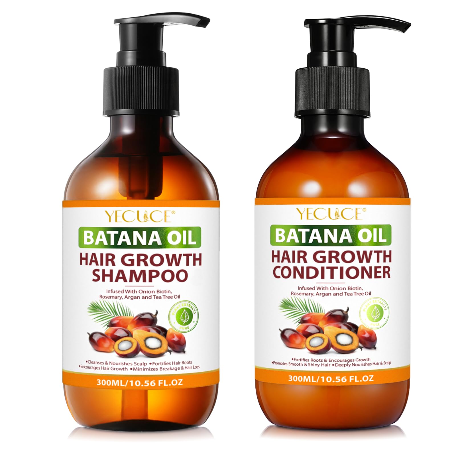 Batana Oil Shampoo and Conditioner Set - Organic Conditioning For Strengthening and Volumizing Fine, Hair Loss Shampoo for Thickening Hair for Women and Men