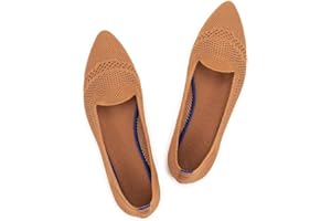 Frank Mully Women's Casual Loafer Flats Slip On Loafer Shoes Comfortable Knit Flat Shoes Classics Pointy Toe Loafer Flats,for Work,Travel