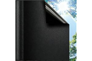 Blackout Window Film,Blackout Window Film for Bedroom,100% Light Blocking Privacy Cover,Static Cling No Glue Removable Room D