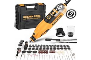 Rotary Tool, Handstar Rotary Tool Kit, 6 Variable Speed Electric Drill Set, Large LED Screen Display, 10000-35000 RPM with Flex Shaft and Carrying Case, for Grinding Carving Polishing etc