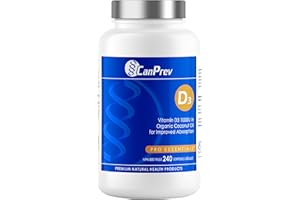 CanPrev Vitamin D3 1000IU with Organic Coconut Oil 240 Softgels 240-Day Supply - Improved Absorption & Easy-to-Swallow - Supp
