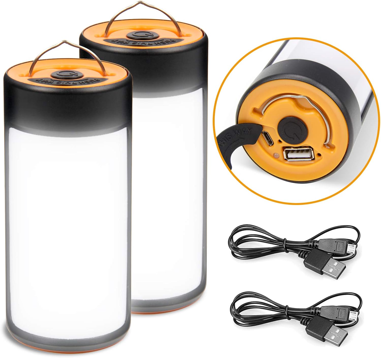 LED Camping Lantern, CT CAPETRONIX Rechargeable Camping Lights with 400LM 5 Light Modes Water-Resistant, 2 Pack Portable Tent Lights for Camping Power Outage Fishing Hiking Emergency Hurricane Home: Home Improvement