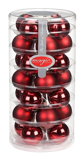 28 Stk Christbaumkugeln Glas 45mm Chianti Dunkelrot Weinrot Bordeaux Weihnachtskugeln Baumkugeln Baumschmuck Weihnachtsdeko Kugeln
