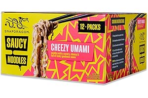 Snapdragon Saucy Instant Noodles with Cheezy Umami, Savory Slurpable Sauce - Quick Meal, Snack, and Lunch. 12-Pack Microwave Noodles for Cup, Bowl, Cheddar Cheese Ramen or Asian Stir Fry
