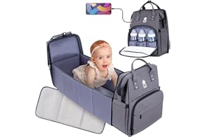TsBabies Innovative Diaper Bag with Changing Station, Large Baby Bag, Diaper Bag Backpack with Insulated Pockets, Baby Shower Gifts