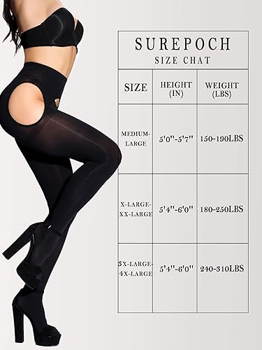 SUREPOCH Suspender Tights for Women Plus Size Garter Belt Black Control Top Pantyhose in Kenya | Whizz Sheers SUREPOCH Suspender Tights for Women Plus Size Garter Belt Black Control Top Pantyhose in Kenya | Whizz Sheers