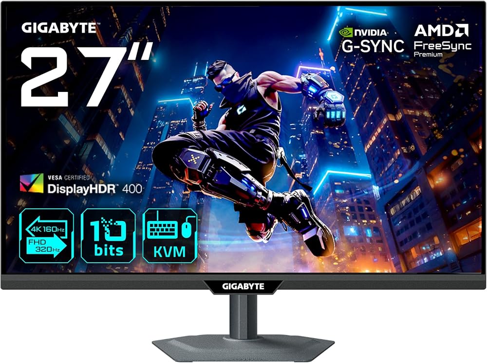 Gigabyte M27UP 27in 4K UHD Gaming Monitor Dual Mode 4K 160Hz FHD 320Hz