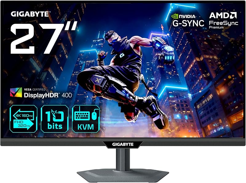 Gigabyte M27UP 27in 4K UHD Gaming Monitor Dual Mode 4K 160Hz FHD 320Hz
